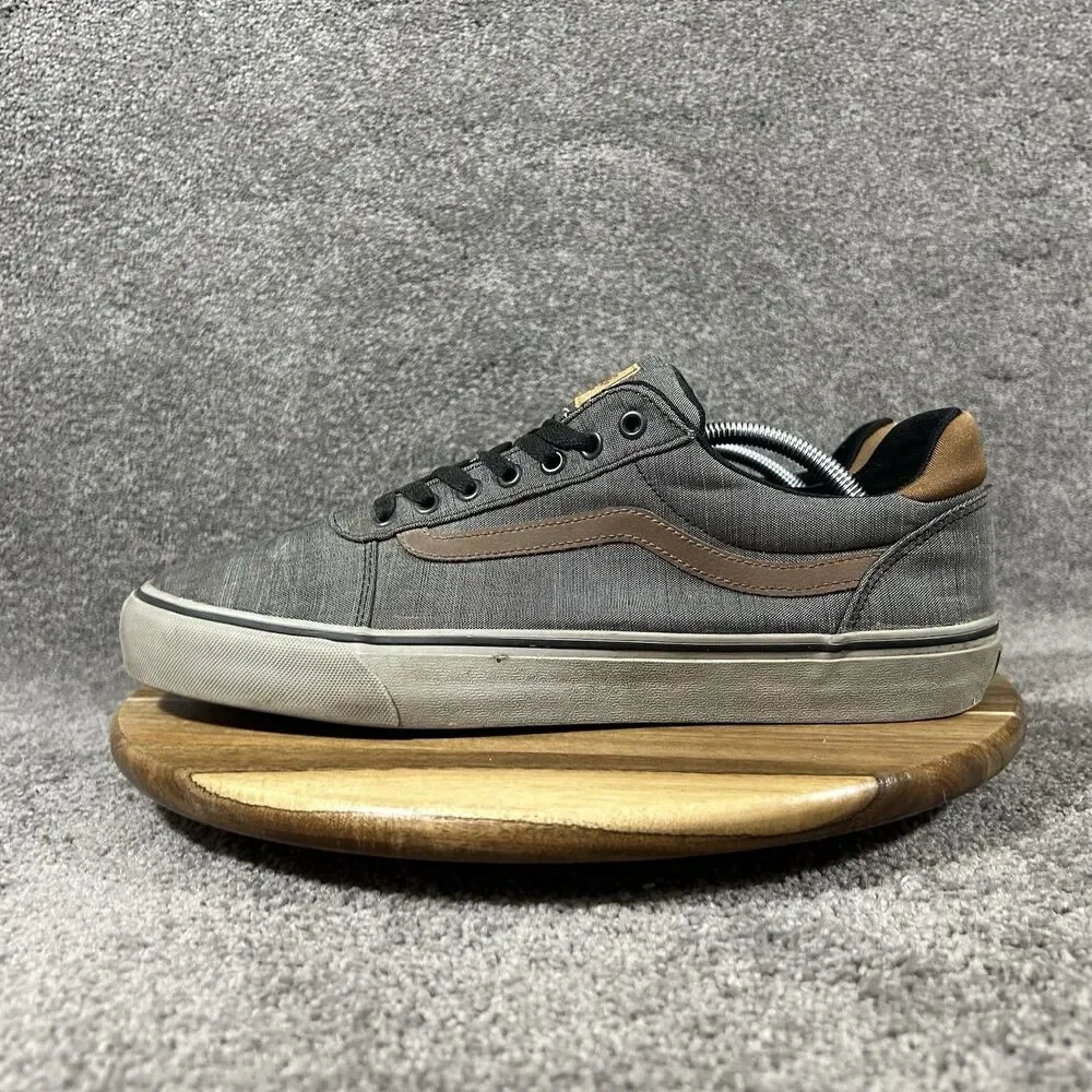 Vans Ward Deluxe Mens Size 13 Gray Brown Casual Athletic Skate Shoes Used
